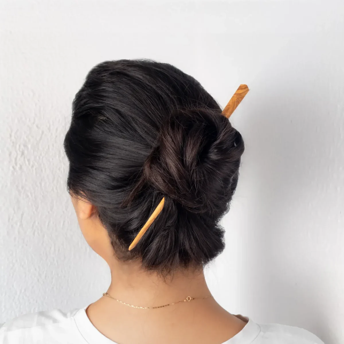 Handcrafted Olive Wood Hairpin for Long Hair & Buns - Image 1