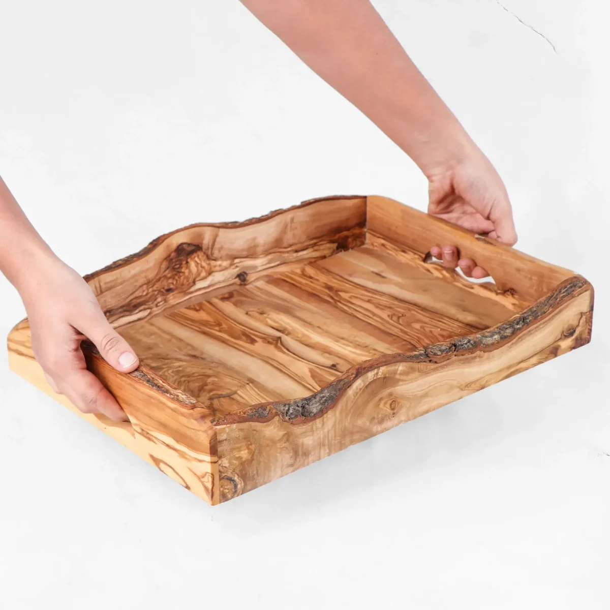 Large Rectangular Wooden Tray with Handles - Image 5