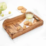 Large Rectangular Wooden Tray with Handles